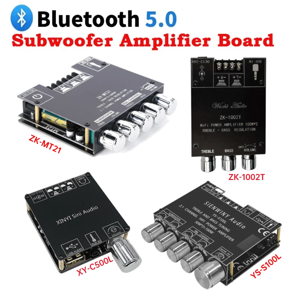 ZK-1002T ZK-MT21 XY-C50L YS-XPSM Bluetooth-Compatible HIFI 2.0 2.1 Channel Amplifier Stereo Speaker Boards