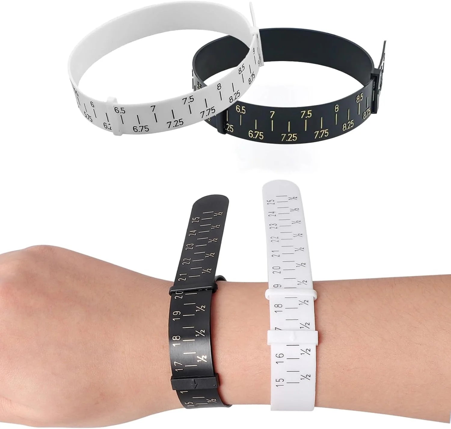 Bracelet Gauge Sizer Tool 15-25cm,ABS Plastic Jewelry Wrist Measurer for Bangles Bracelets Mandrels,Jewelry Making Accessories