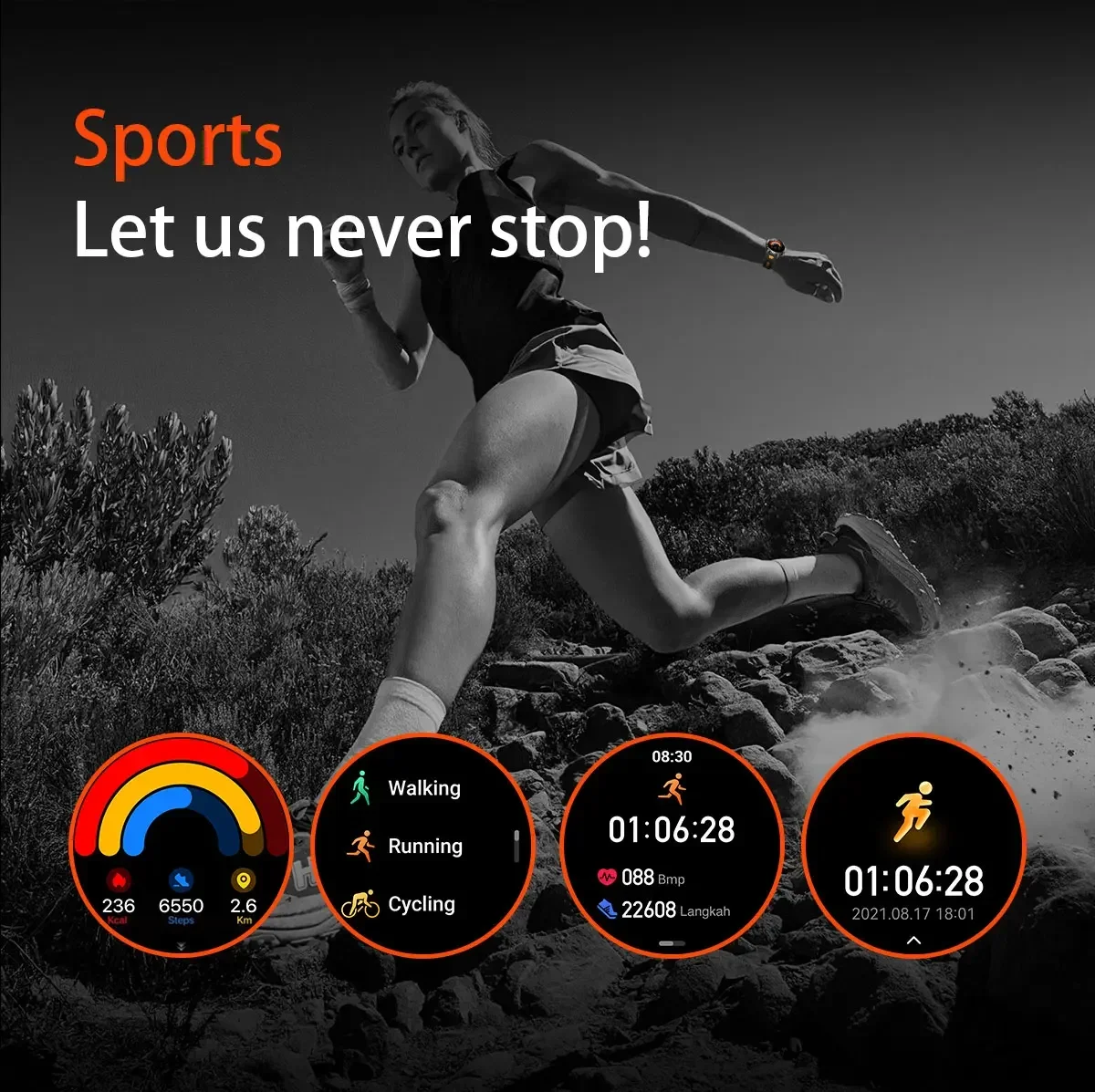 Brand+1400mAh Big Battery Smartwatch Men 1.7" AMOLED 200-Day Standby Swim Diving Waterproof GPS Military Tactical SOS 100 Sports - view 6