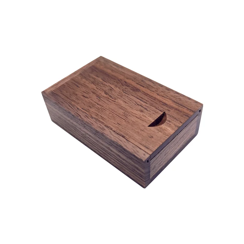 1pcs Free Custom LOGO Walnut Wooden Wood USB 2.0 Interface Memory Flash stick Pen drive With Walnut Box