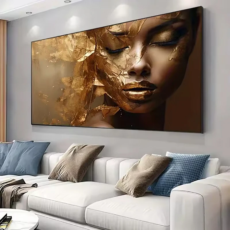 Diamond Art Kits For Adult, Golden Female DIY Diamond Painting Kits For Beginners, 5D Full Square Drill Diamond Halloween Gift