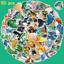 50pcs Cartoon Wings of Fire Stickers Decals For Kid Laptop Skateboard Guitar Suitcase Fridge Phone Cars Decals Kids Gifts Toy