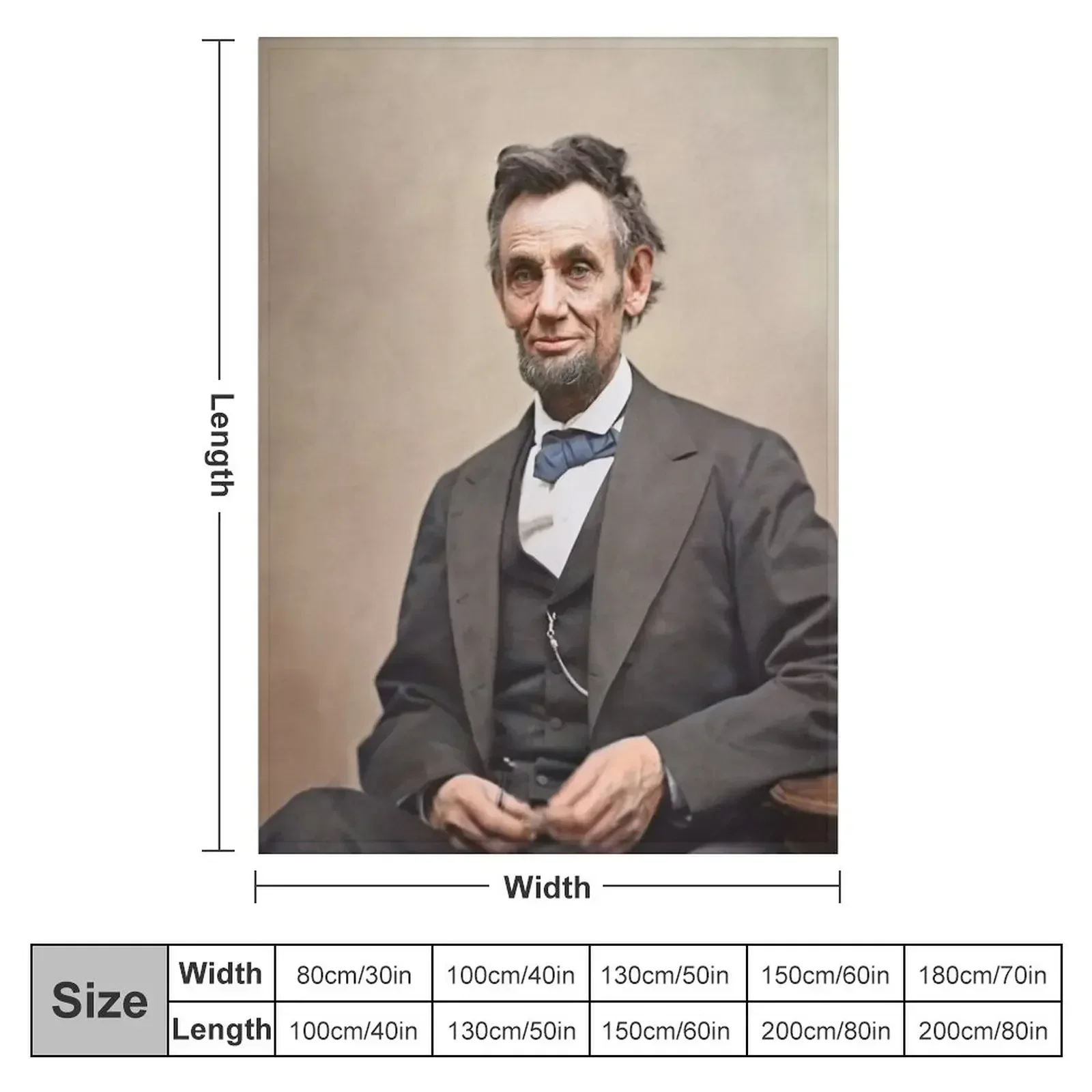 Colorized- Abraham Lincoln Throw Blanket Luxury Throw Baby Decorative Sofas for winter Blankets