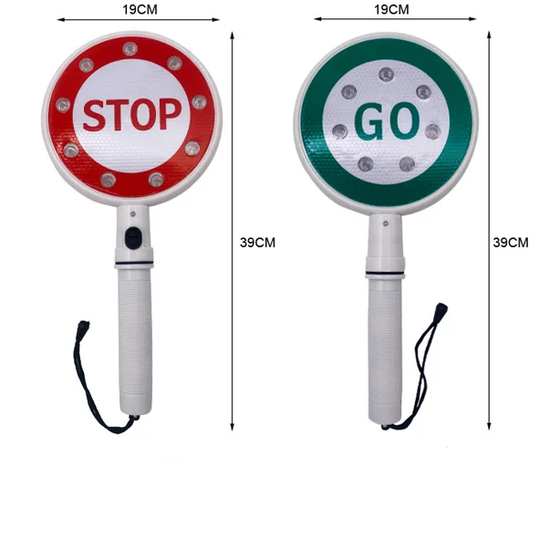 2X Hand Held Road Traffic Stop Sign Light Hoge helderheid LED-knipperlamp Gebruik batterij