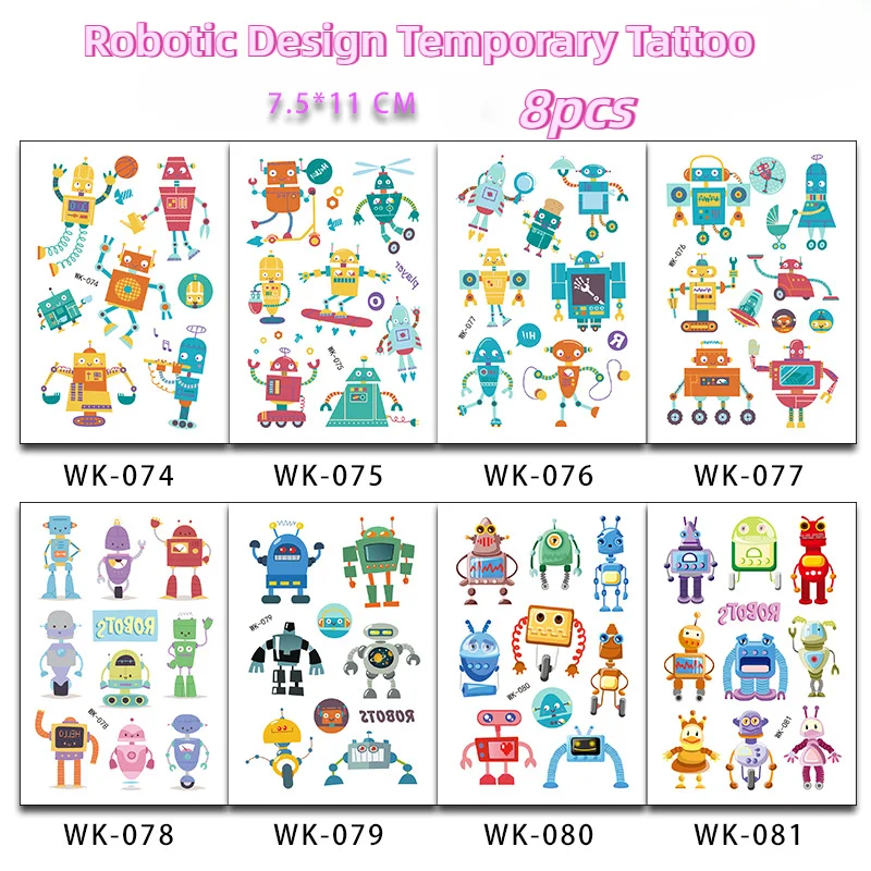 الأولاد الكرتون نقل الوشم ملصق البناء مركبة روبوت النقل سفينة الفضاء تحت عنوان الوشم المؤقت للأطفال