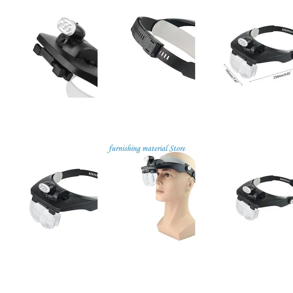 

Y5GD Head Glasses with Light for Close Work Headband Glass