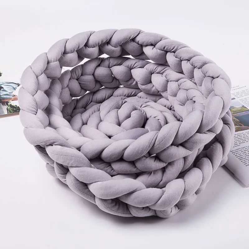 Korea Katie Fashion Thick Iceland Wool Yarn Large Big Scarf Line Hat Extra Thick Diy Wool Big Knit Loopy Mango 500g/lot