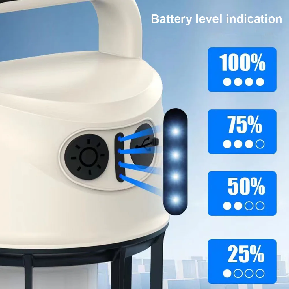 Camping Lantern USB Rechargeable 1200mAh Hanging Tent Light Super Bright Portable Camping Light for Power Outage Hiking Fishing