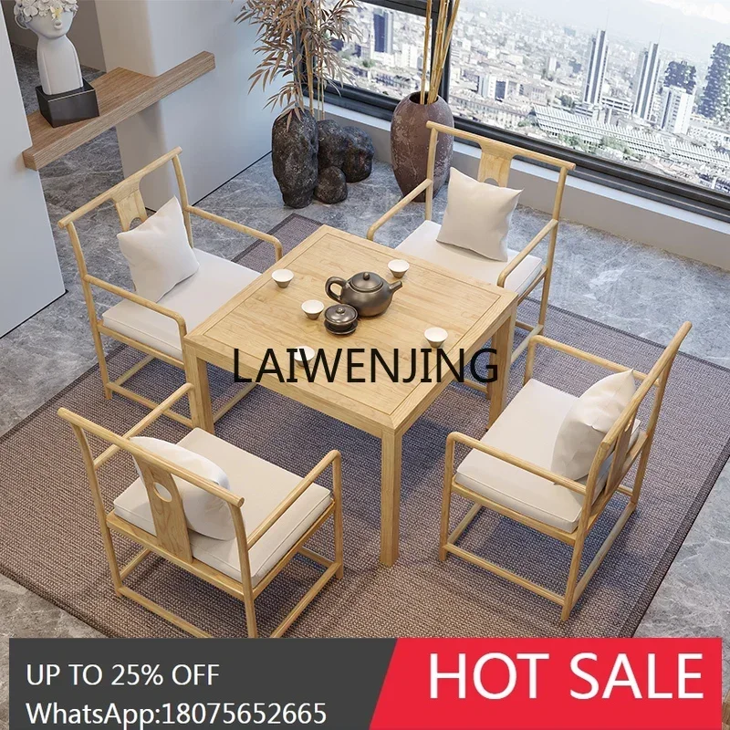 solid wood eight immortals table new Chinese square tea table tea house chess and card table and chair combination