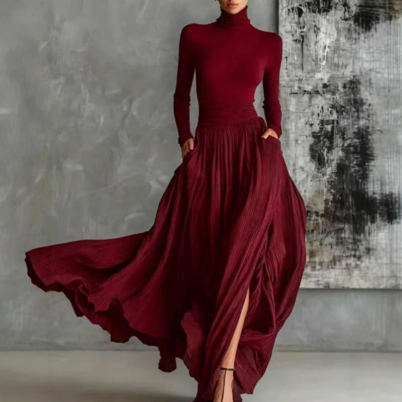 Fashion French Retro Elegant Light Luxury Slimming Gentle Style Tight-fitting Top Skirt Dress Set for Women 2026 Autumn/Winter