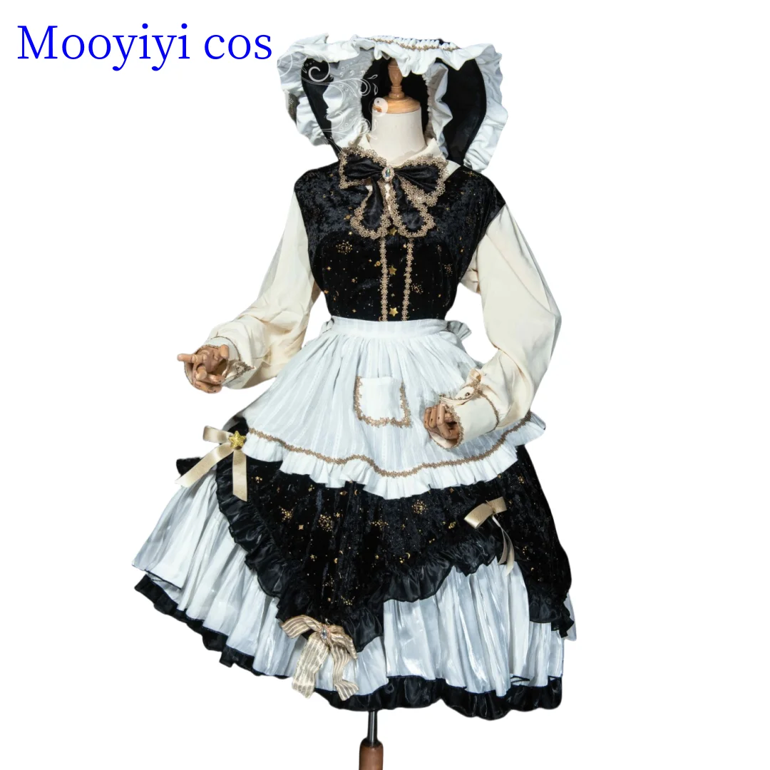 

New Mooyiyi cos Kirisame Marisa Cosplay costume Halloween Christmas Role Playing Party Comic Lolita Dress New Touhou Project