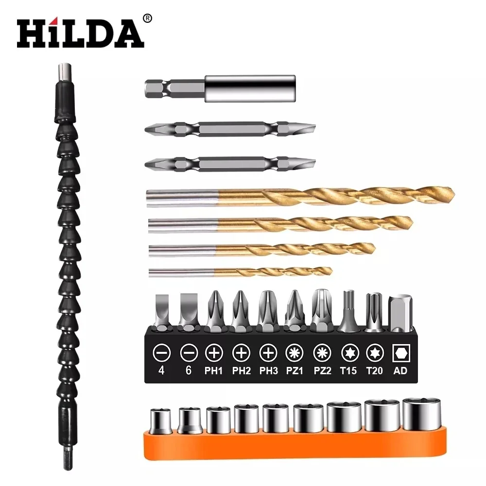 HILDA Flexible Shaft Extension Screwdriver Holder Connection Multifunctional Drill Bit Set Electric Tool Accessories