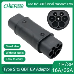 Chiefleed EV อะแดปเตอร์ชาร์จแบบที่2เป็นอะแดปเตอร์ gbt 32A 7.2 22KW สำหรับรถยนต์ไฟฟ้ามาตรฐาน gbt ประเทศจีน