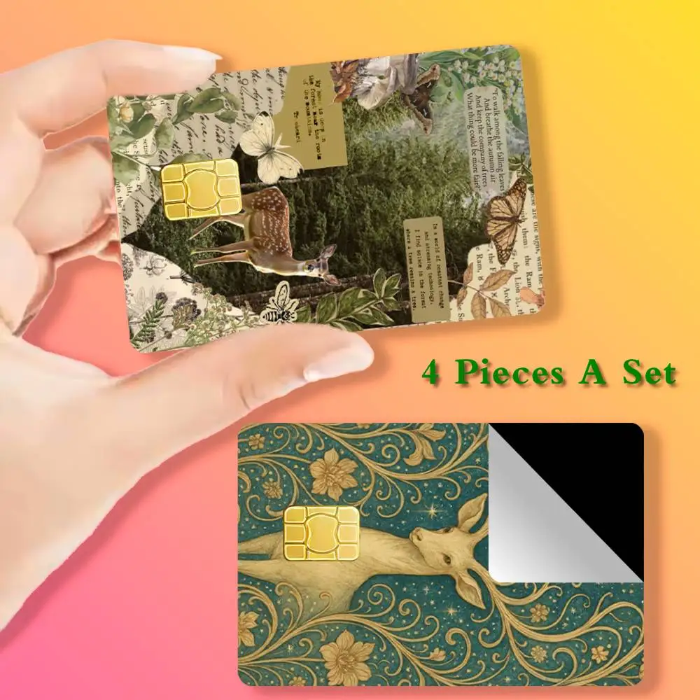 

Vintage Brown Deer Card Stickers Cover Film Sticker for Debit Credit Bank Card Waterproof