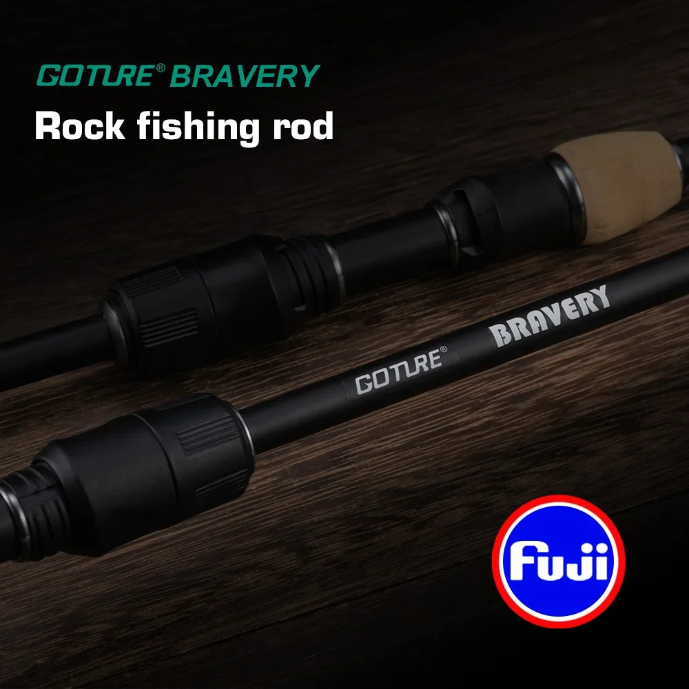 Goture BRAVERY 1.68M 1.8M Carbon Fiber Rock Fishing Rod FUJI Guide Ring Carp Rod Telescopic Sea Fishing Pole Spinning Tackle