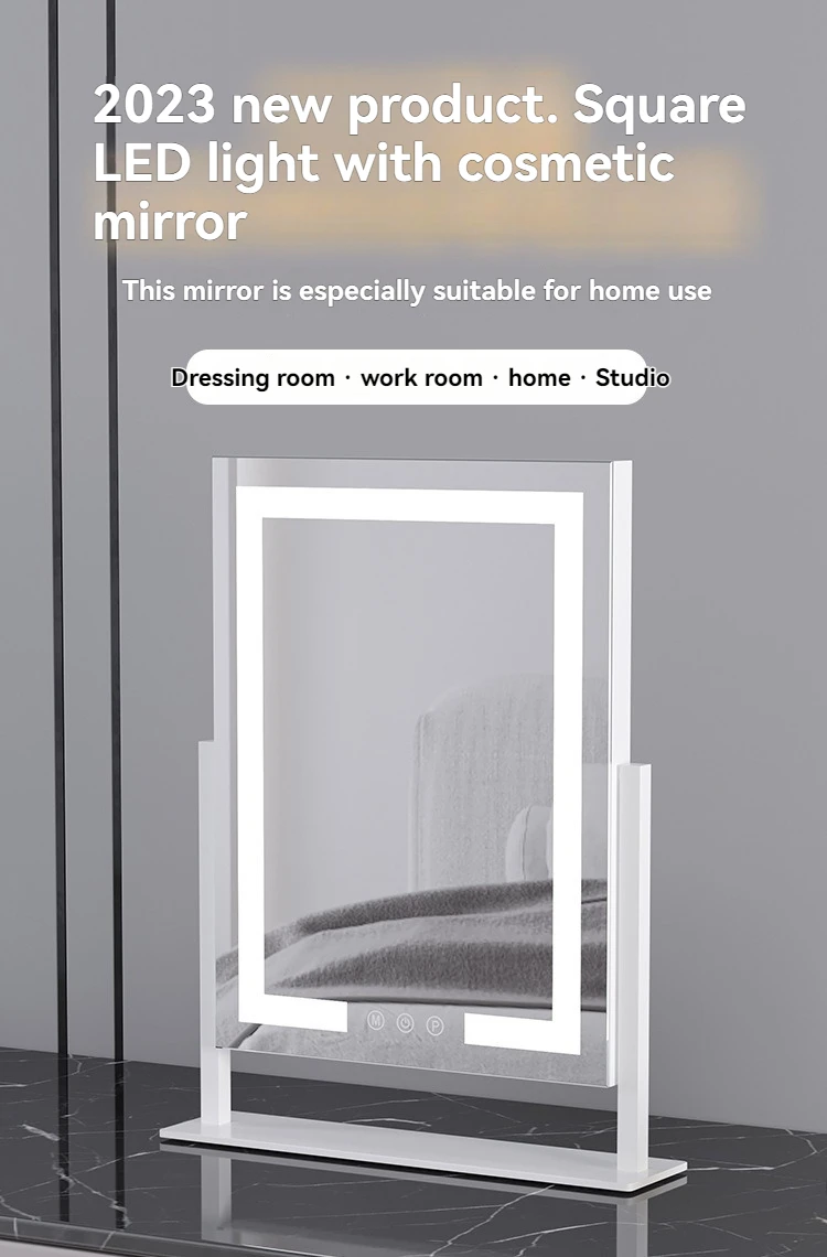 Desktop led luz espelho de maquiagem instagram desktop quarto menina internet famoso espelho dormitório espelho de vestir de alta definição