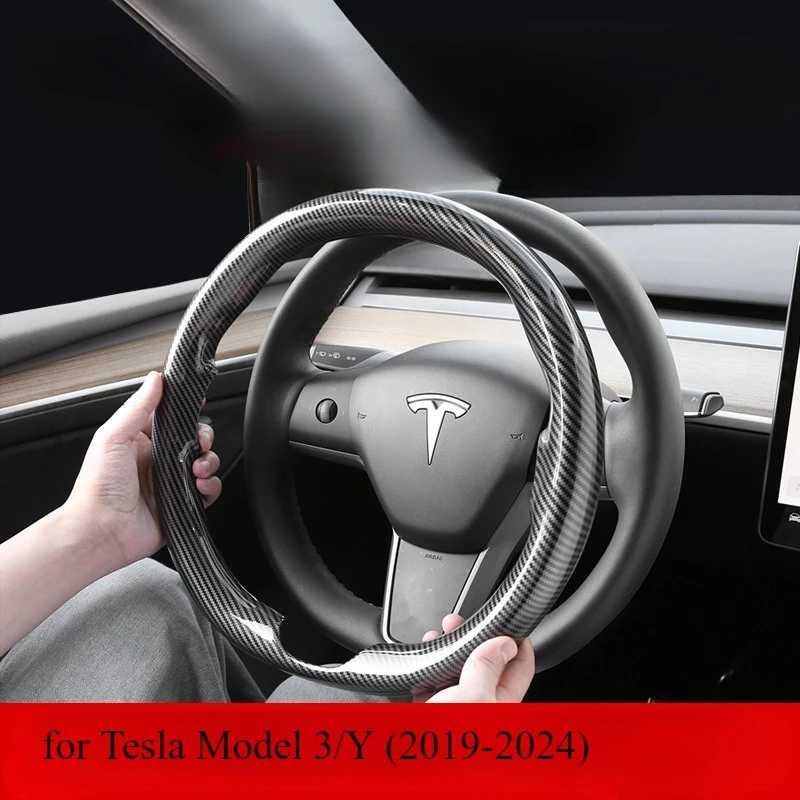 

Универсальный чехол на руль из углеродного волокна для Tesla Model 3/Y (2019-2024) — полная упаковка, нескользящий, всесезонный дизайн