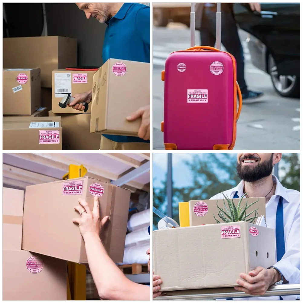 

Fragile Warning Labels Self-Adhesive Shipping Stickers For Moving Packaging Tape Cargo Transport Decals Folder Label