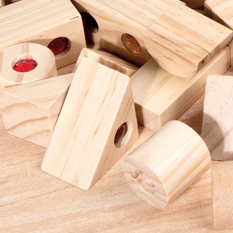 Crianças de madeira diy blocos espumante brinquedo acrílico montessori arco-íris gem empilhamento blocos coloridos educativos brinquedos criativos de madeira