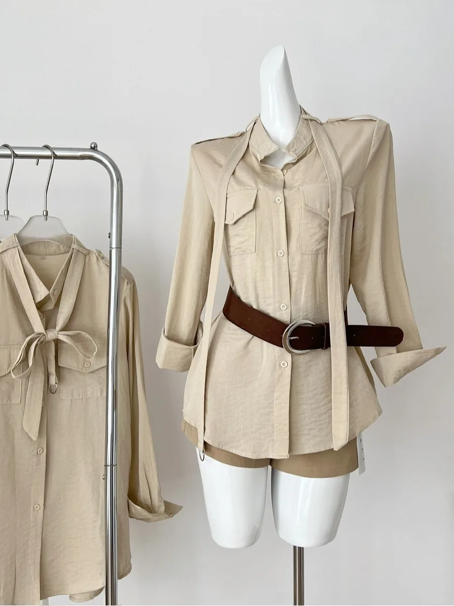 

Женские повседневные брюки свободного кроя из хлопка и льна с высокой талией и широкими штанинами, модный комплект из двух предметов, осенняя одежда