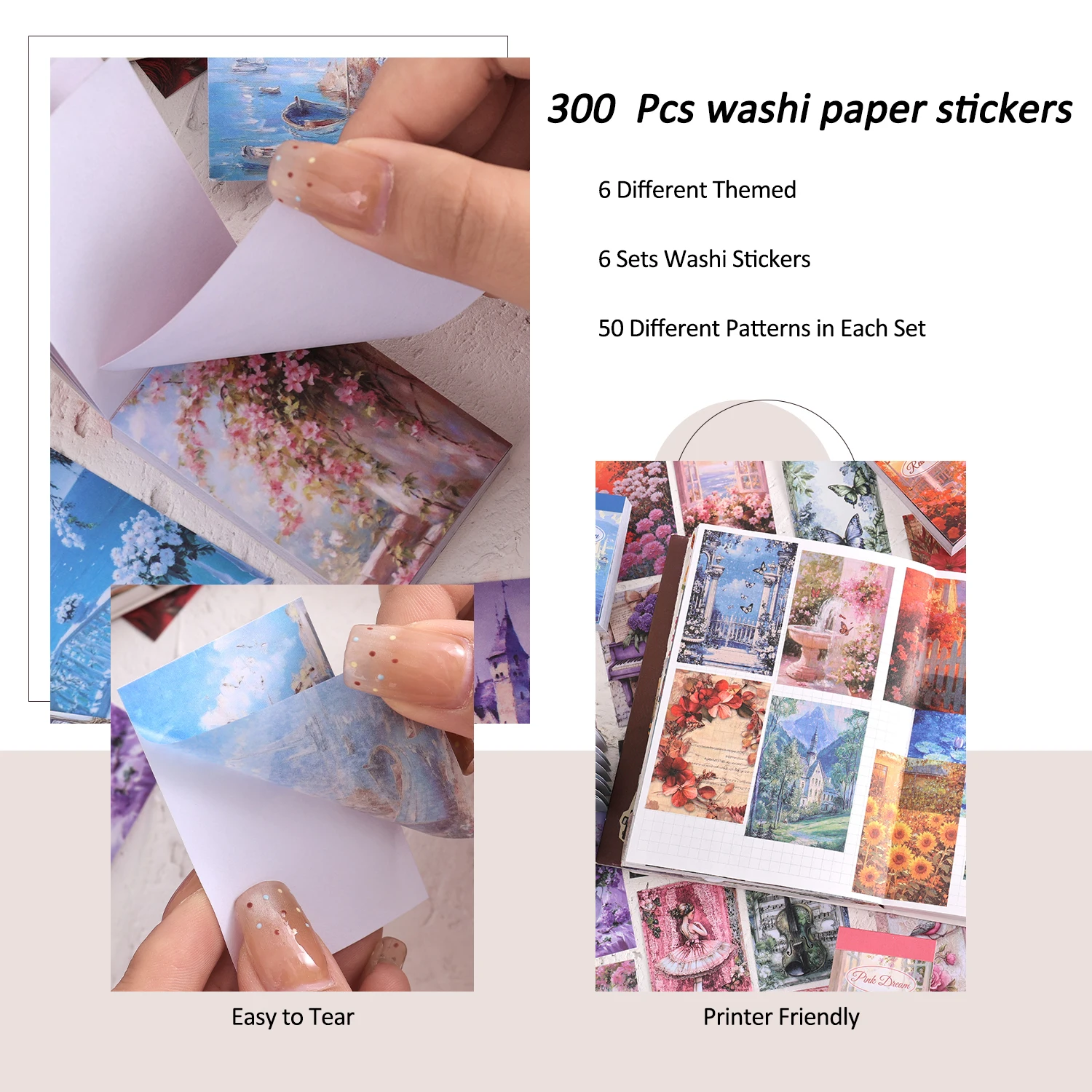 6 مجموعات 300 قطعة مجموعة ملصقات اشي الأحلام الملونة كتاب ملصقات للمجلات ، شارات لاصقة ورق زينة ذاتية الصنع