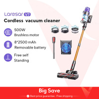 Laresar V7 500W 50KPA Suction Power Cordless Vacuum Cleaner  Handheld smart Home appliance Removable Battery Dust Cup