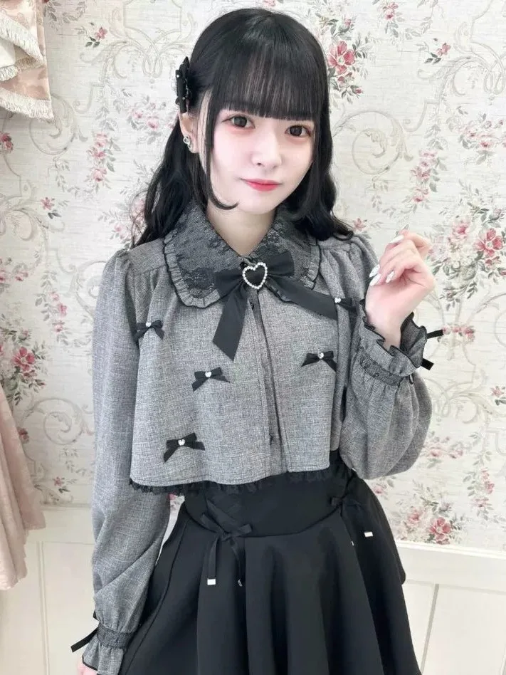 Cute Sweet Japanese Lolita Short Cloak Shoulder Pads Small Collar Doll Collar 1615 Shirt Princess Style Loose Fit Polyester F...