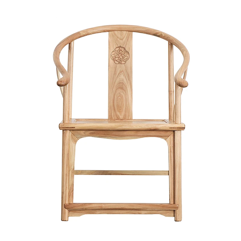 Sillón chino de madera maciza, silla de ocio antigua de olmo