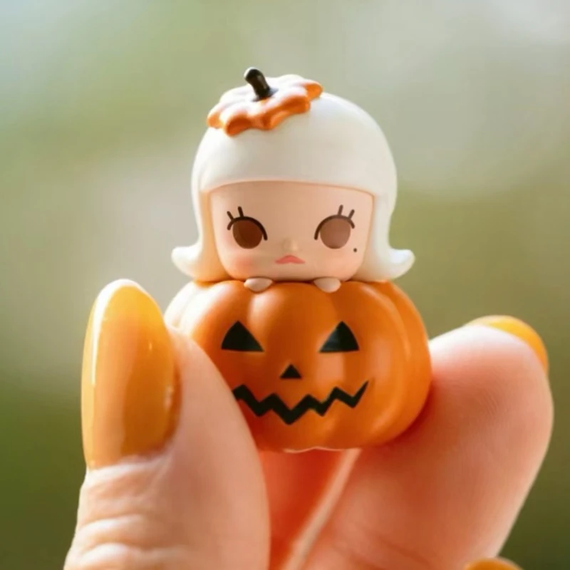 

Popmart Pop Bean All Saints' Day Pumpkin Series Mini Dolls Cute Anime Figure Desktop Ornaments Surprise Kids Gift Collection
