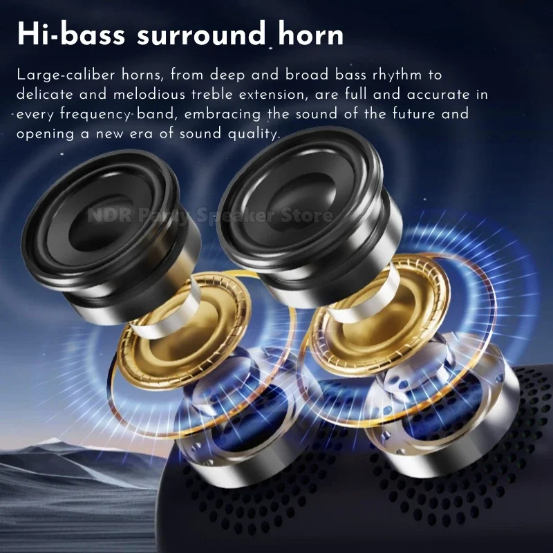 T65 Wireless Bluetooth Speaker Outdoor Portable Audio Heavy Bass Desktop Hifi Loudspeaker for Camping Car Subwoofer Caixa De Som