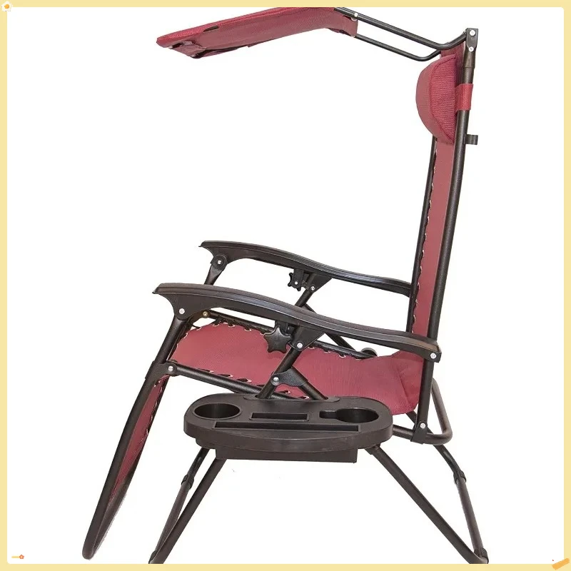 Paquete de 2 sillas Zero Gravity, sillones reclinables para patio con dosel ajustable y portavasos para adultos, salón de jardín de playa