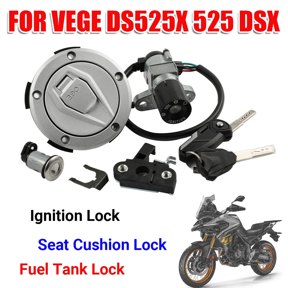 

For LONCIN VOGE DS525X 525 DSX/LX500-X Motorcycle Lock Accessories Ignition Switch Seat Cushion Lock Fuel Tank Lock