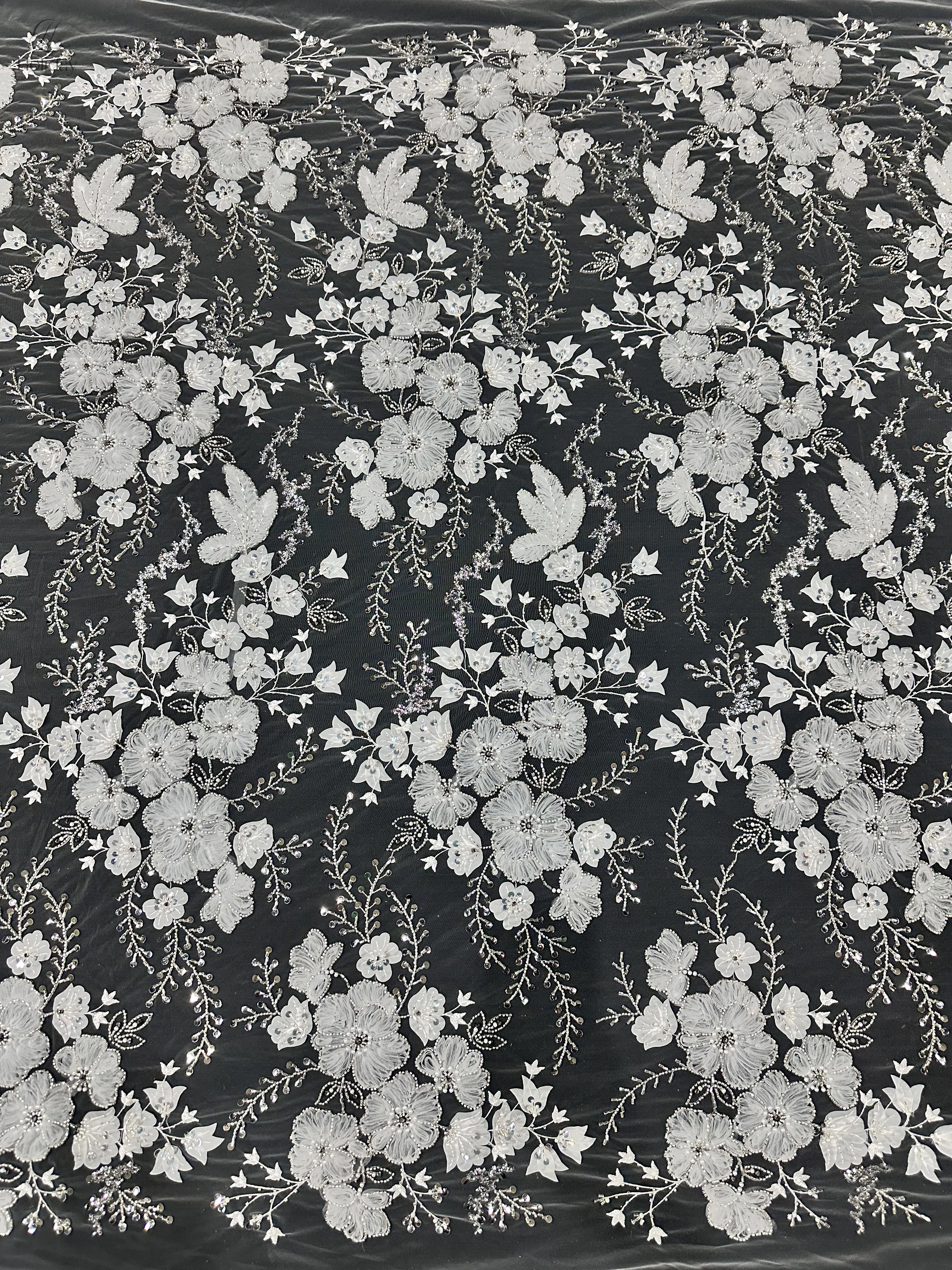 

5 лет ткань с вышивкой блестками для шитья - Премиум 2025 новый дизайн, сетчатое кружево с цветочными бусинами, высококачественная свадебная и ремесленная ткань