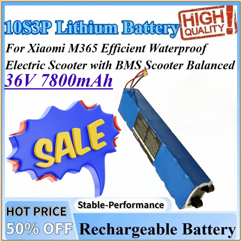 

36V 7800mAh 10S3P Rechargeable Lithium Battery For Xiaomi M365 Efficient Waterproof Electric Scooter With BMS Scooter Balanced