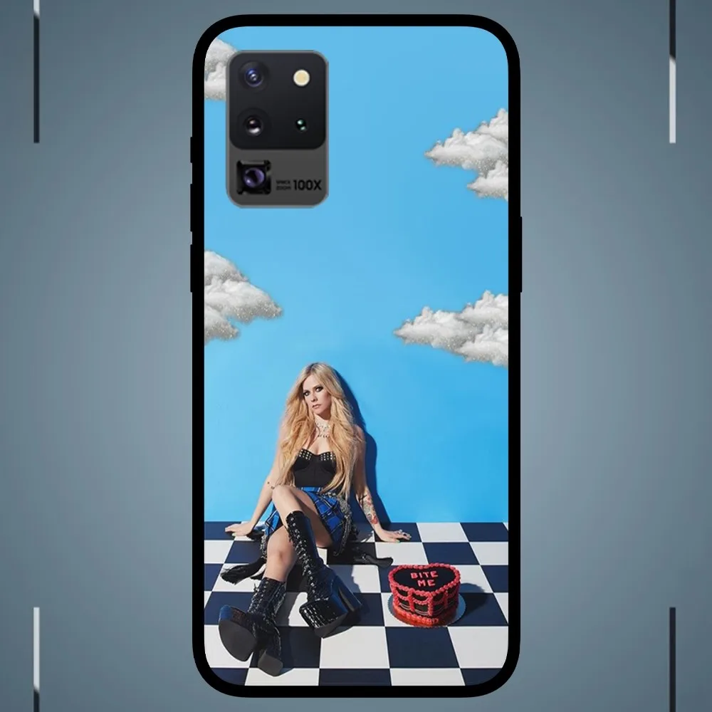 Singer Avril Lavigne Phone Case For Samsung Galaxy S24 S23 S22 S21 S20 FE Note 20 Ultra 5G Black Phone Case