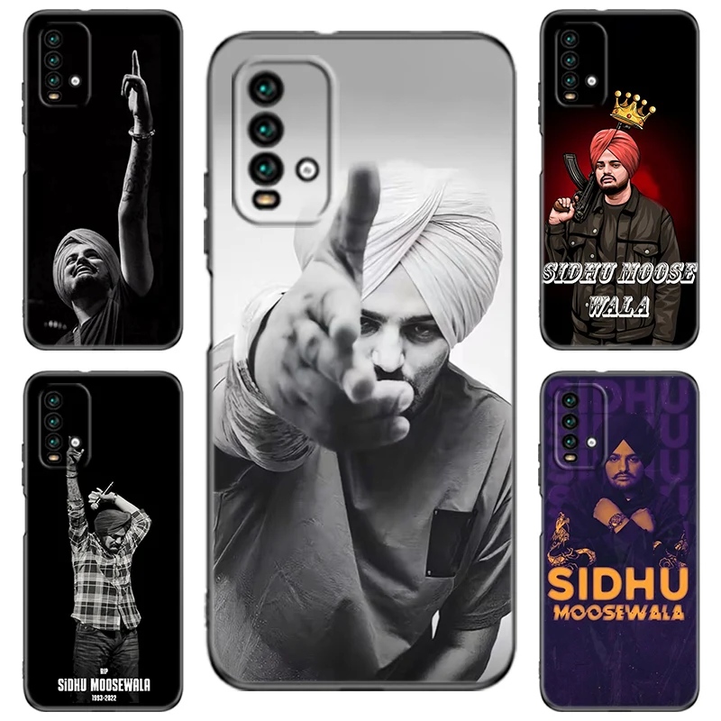 Sidhu Moose Wala Black Silicone Phone Case For Redmi 10 Prime A1 A2 Plus K30 K40 Gaming K60 Pro 9 9A 9C 9T 10A 10C 12 12C 13C