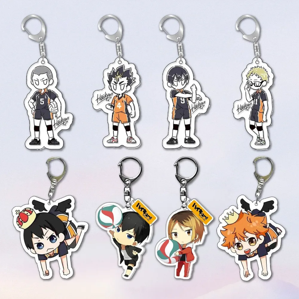 

Diy Japanese Anime Peripherals Haikyuu Hinata Shouyou Acrylic Keychain Cute Cartoons Originality Student Backpack Pendant Gifts