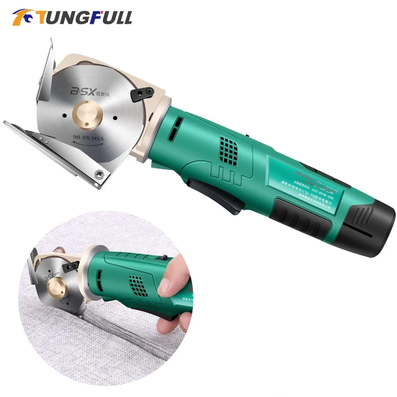 

Industrial Electric Scissors Handheld Round Blade Rotary Fabric Cutting Machine Rechargeable Multi-layer Leather Cutting Tool