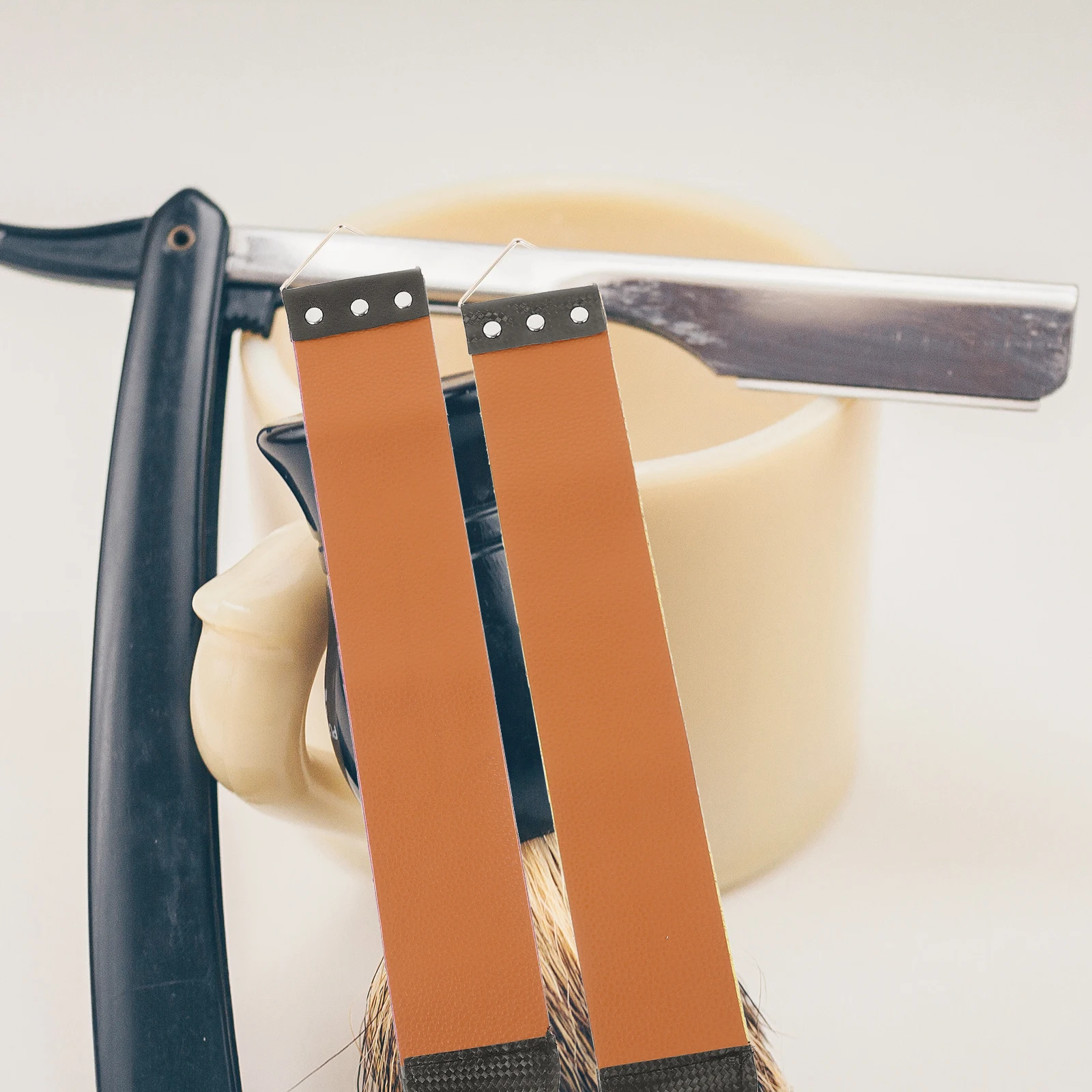 

2Pcs Dual-Sided Razor Strop Manual Sharpening Tool for Straight Razors Scissors Fine Edge Blades Household Shaver Sharpening