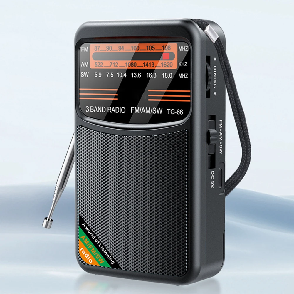 Pocket Handheld Radio: Rechargeable 1000mAh Best Reception AM/FM/SW Radio Full Channel Mini Radio Multi-func Radio