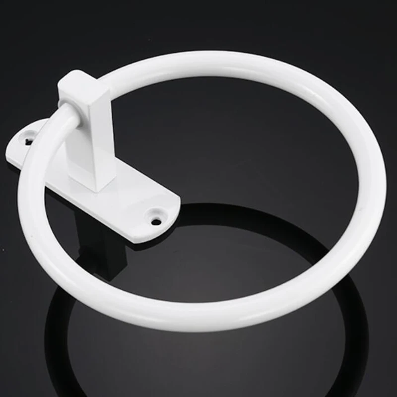 Finish Stainless Steel Bathroom Towel Holder Wall-Mounted Round Towel Rings , Towel Rack Ring Bathroom Rack Space Aluminum