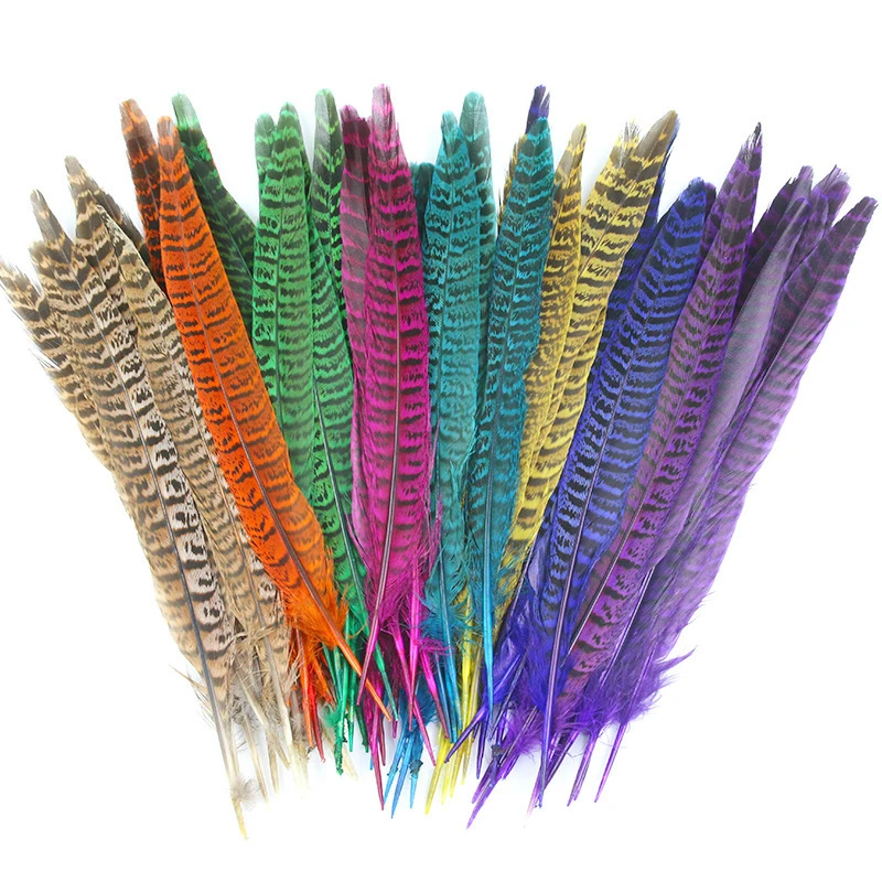 100Pcs Ringneck Pheasant Feathers Natural Colorful 18-25cm/7-10