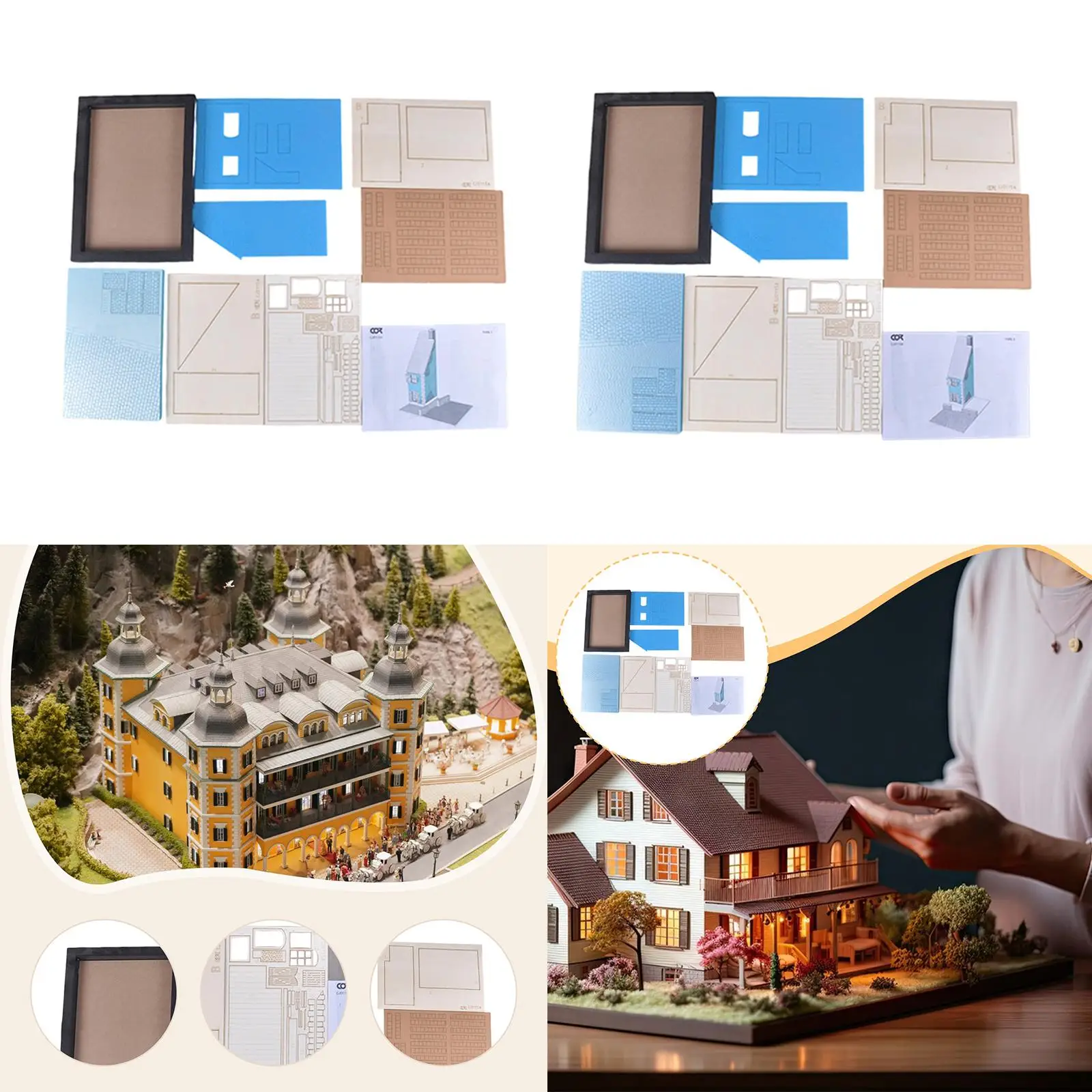 1/35 Bouwmodel Kit, Micro Landschap, DIY, Ornament Hout Schuim Onvoltooide Zandtafel Architectuur Model Landschap Layout