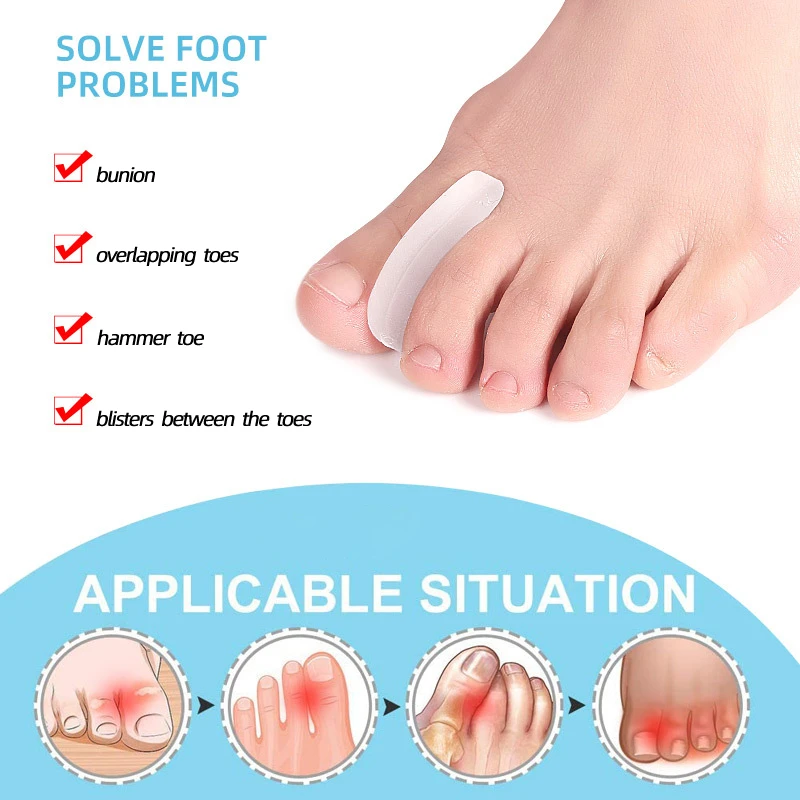 Mathiateurs de pouce en silicone, séparateur de pouce en gel, ajusteur de soin des pieds, oignons de protection, orthèses de rapport Hallux Valgus, 10 pièces = 5 paires