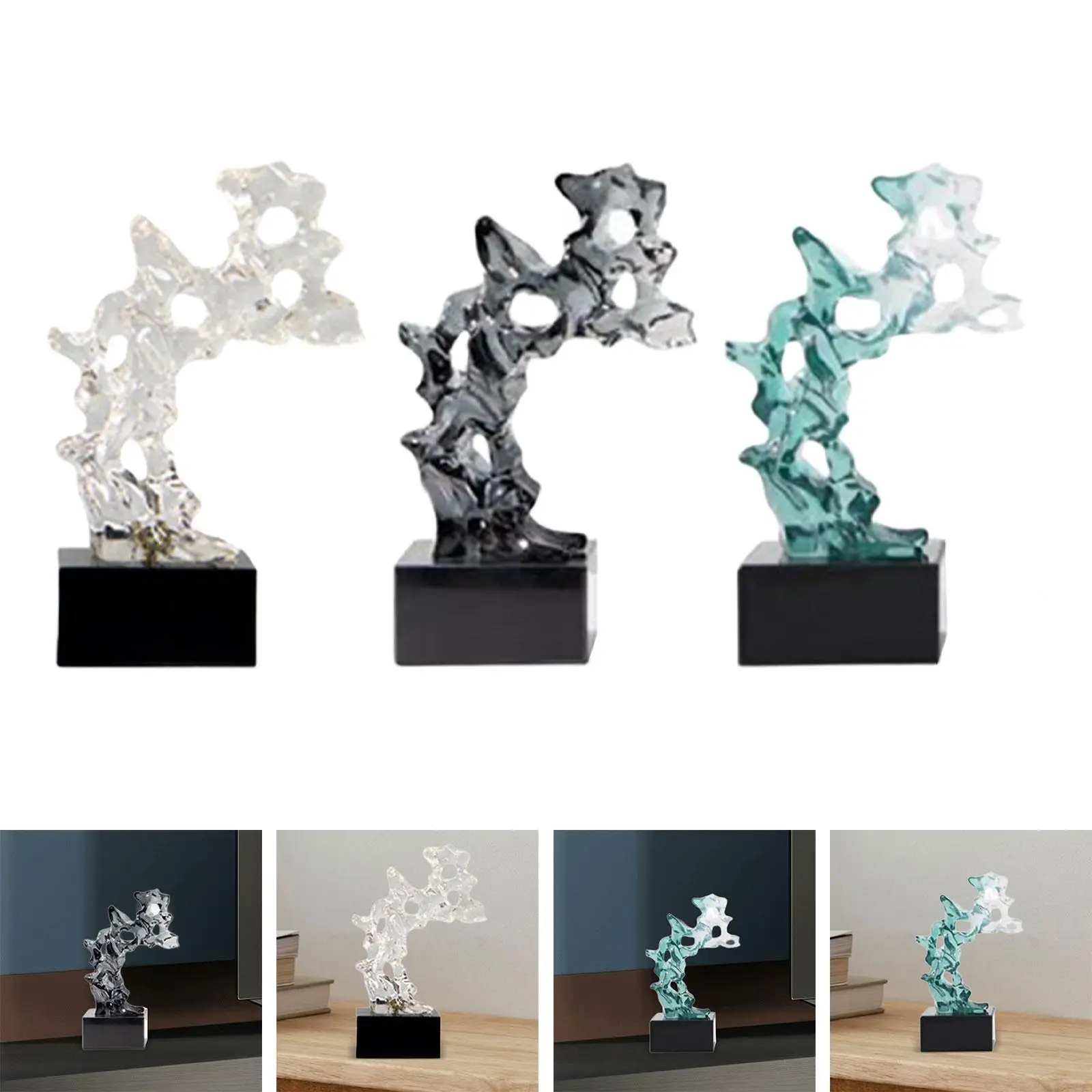 Taihu Stone Statue Table Centerpiece Modern Decorative Figurine Sculpture for