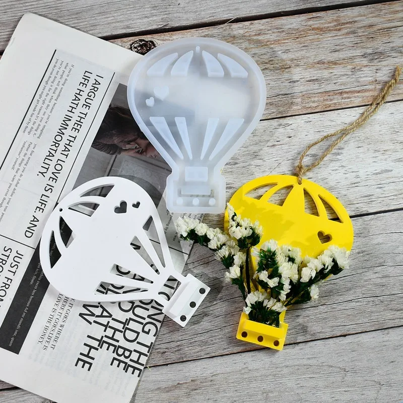 

Romantic Hot Air Balloon Flower Arrangement Ornament Silicone Mold DIY Gypsum Handmade Decoration Pendant Resin Mold Handicrafts