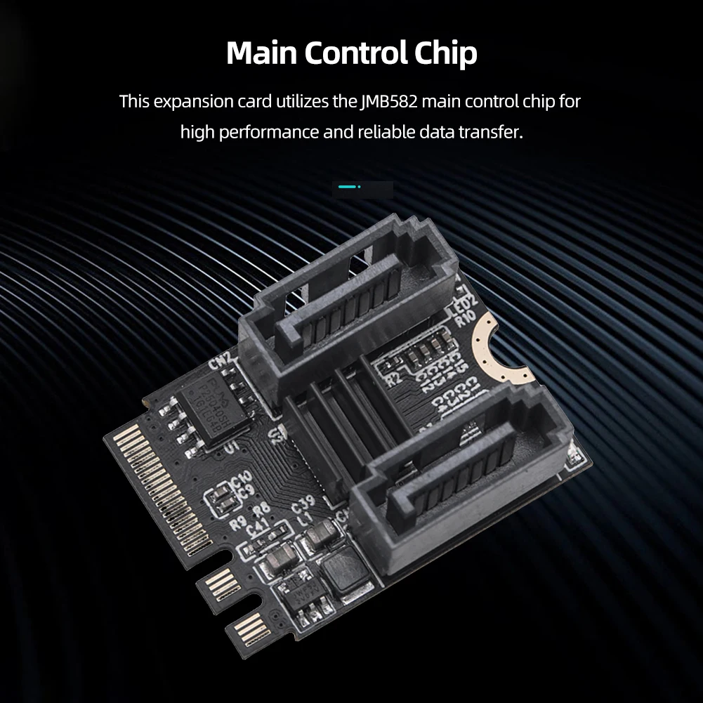NGFF M2 NVME para adaptador SATA3.0, Chip JMB582, Dual SATA 3.0 Cartão de Expansão, PCIE 3.0