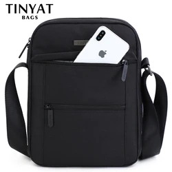 TINYAT-Bolso de hombro de negocios para hombre, bandolera de lona impermeable, informal, 9 bolsillos, para ipad de 9,7'