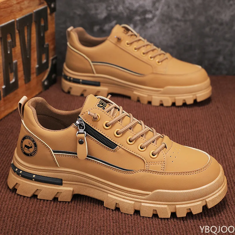 New Spring Autumn Sports Fashion Versatile Anti slip Wear resistant Men's Boots Lightweight Simple Comfortable Men's Shoes