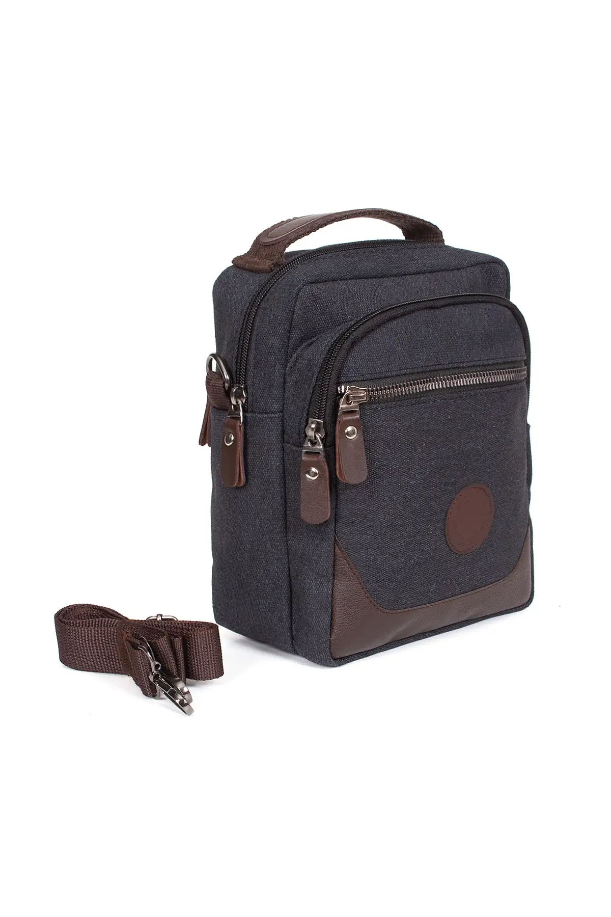 Bolso de mano de lona para hombre, correa de hombro para cartera, bolso para teléfono (tamaño mediano)